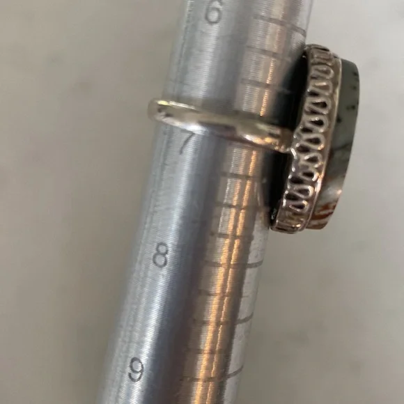 Sterling Silver and Jasper stone ring. Size 7 - Picture 4 of 6